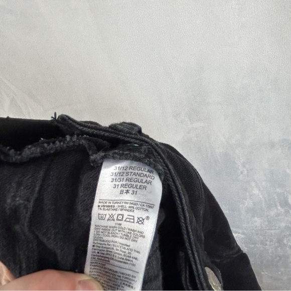 GAP Maternity Vintage Slim Black Jeans Side Inset Panel Size 12/31 reg‎ - Picture 8 of 8